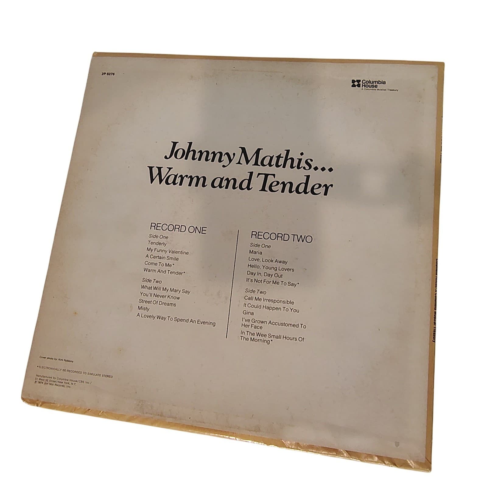 Johnny Mathis Vinyl Record Warm and Tender 2 LP Columbia Musical Treasury 6276 - Thumbnail 3