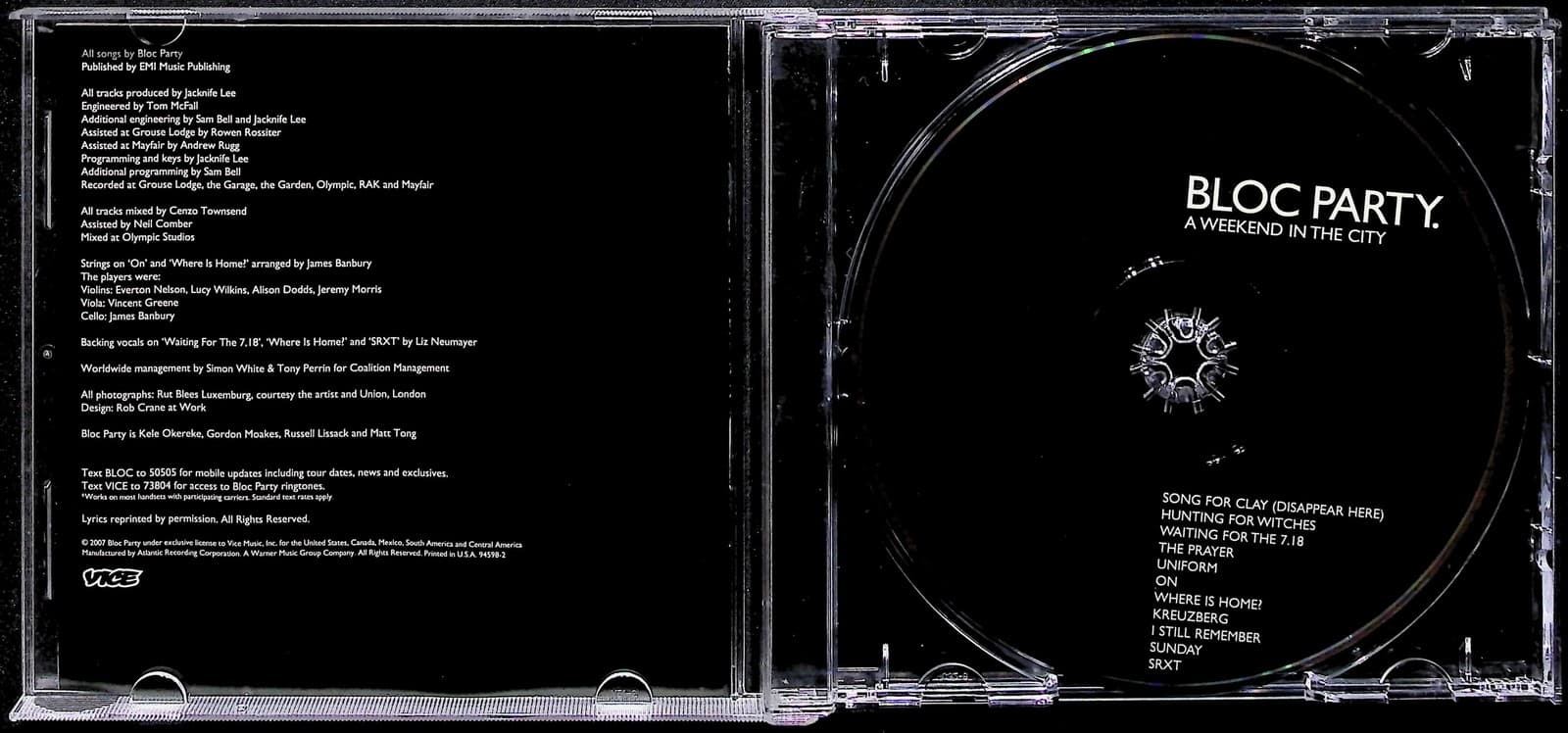 Bloc Party CD A Weekend In The City 2007 Album Indie Rock Post-Punk Vice Music - Thumbnail 3