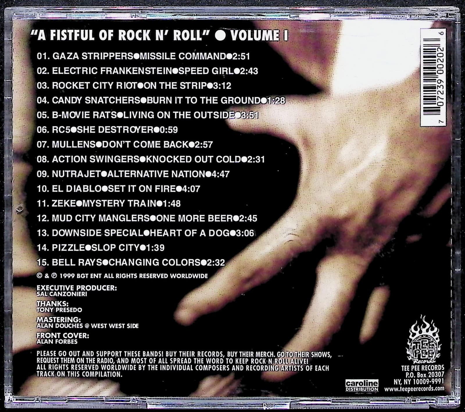 Vintage A Fistful Of Rock N Roll Vol 1 CD 1999 Tee Pee Punk Garage Rock Album - Thumbnail 4