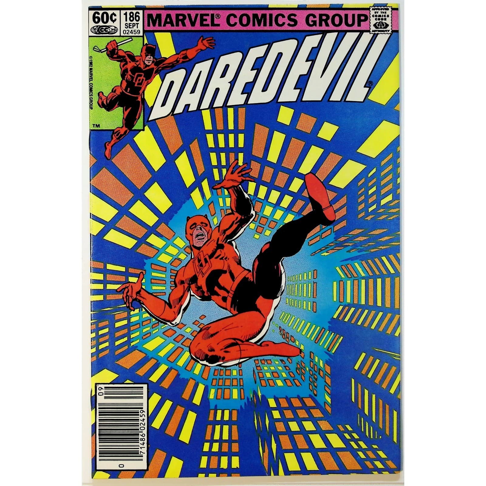 Daredevil #186 (1982) & #256 (1988) Marvel Comics Newsstand Lot VF+ - Thumbnail 2