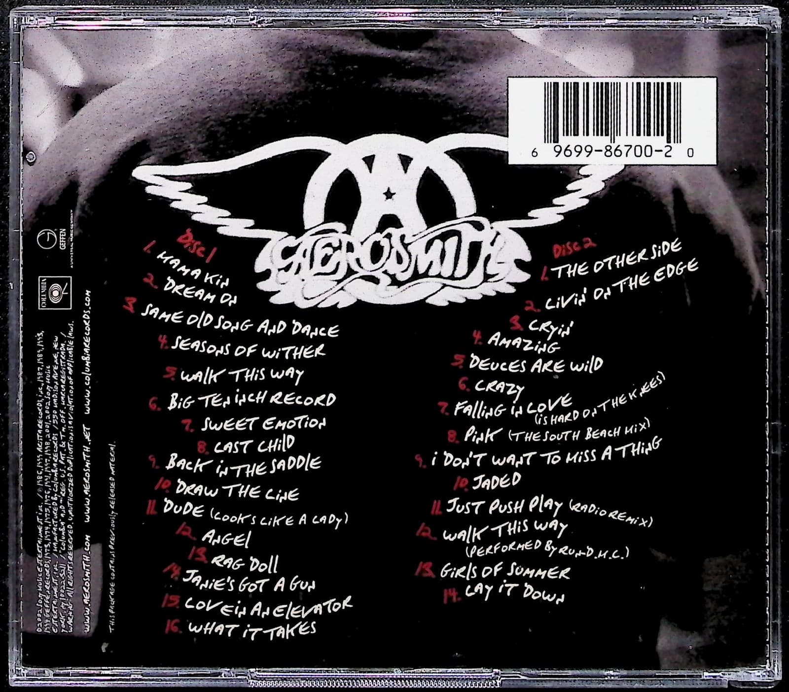 Vintage 2002 Aerosmith CD Eros Greatest Hits Rock Compilation Album Columbia - Thumbnail 4