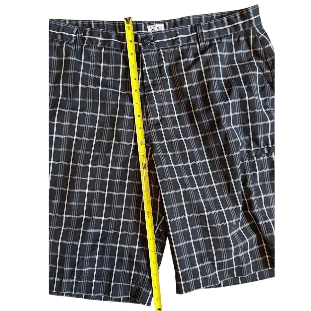 Adidas Mens Golf Shorts Size 38 Black White Plaid Casual Performance 88387 - Thumbnail 7