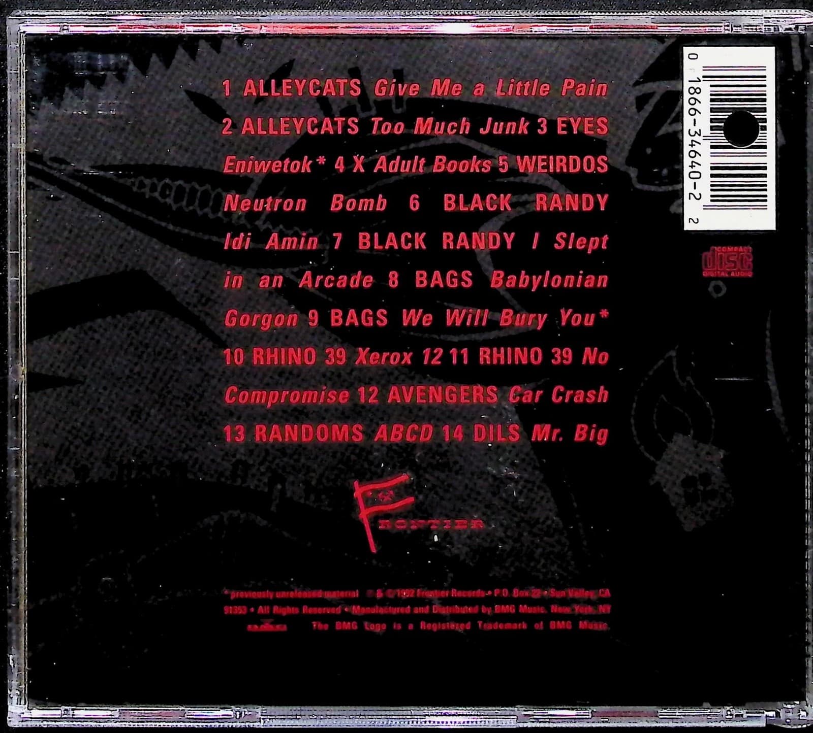 Vintage Various Artists CD Dangerhouse Vol 2 Give Me A Little Pain 1992 Punk - Thumbnail 4