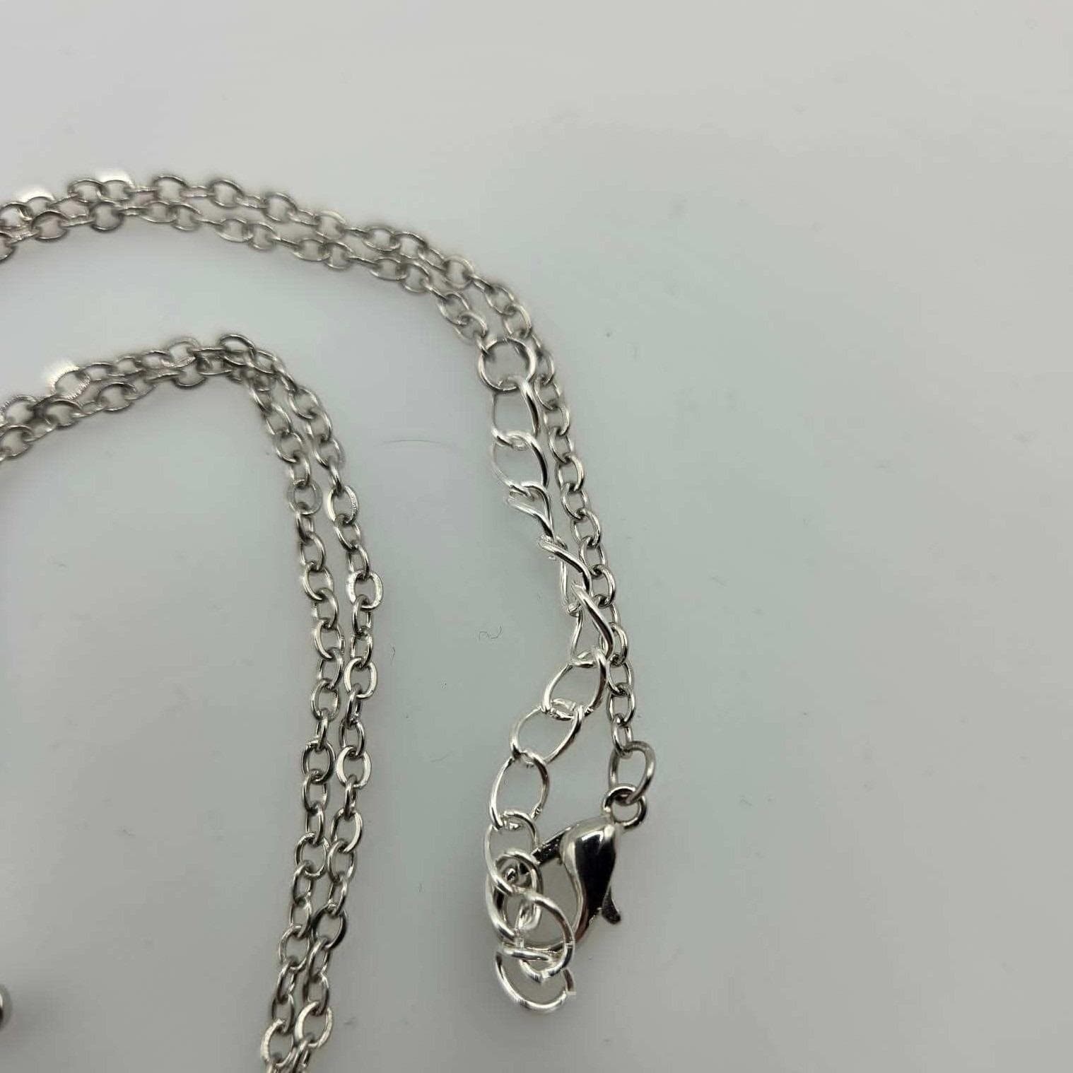Handmade Necklace Stainless Steel Crossed Hockey Sticks Puck Pendant 24" - Thumbnail 8