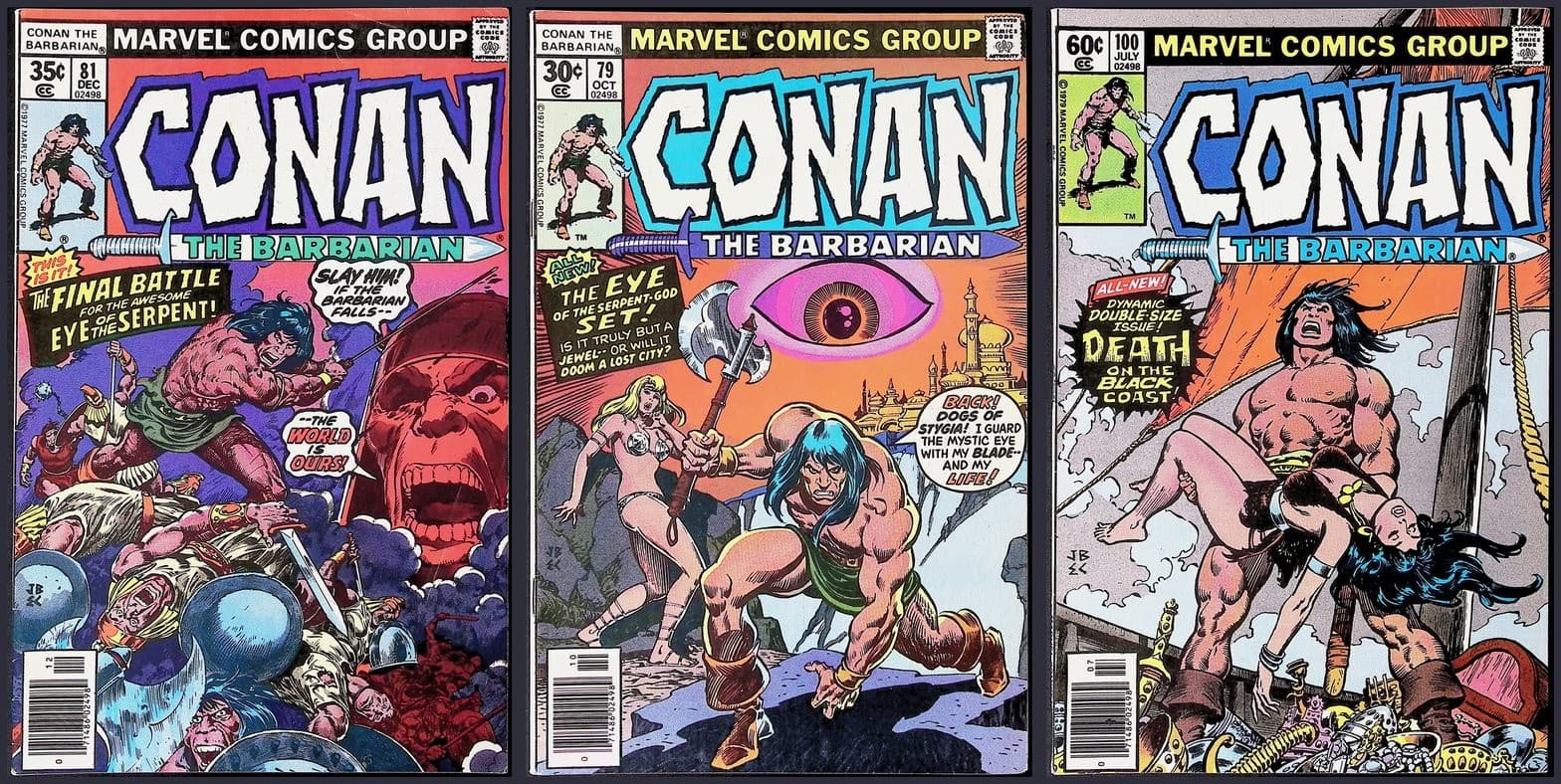 Conan the Barbarian 3X Comic Lot #79 81 100 Death of Belit Newsstand Marvel