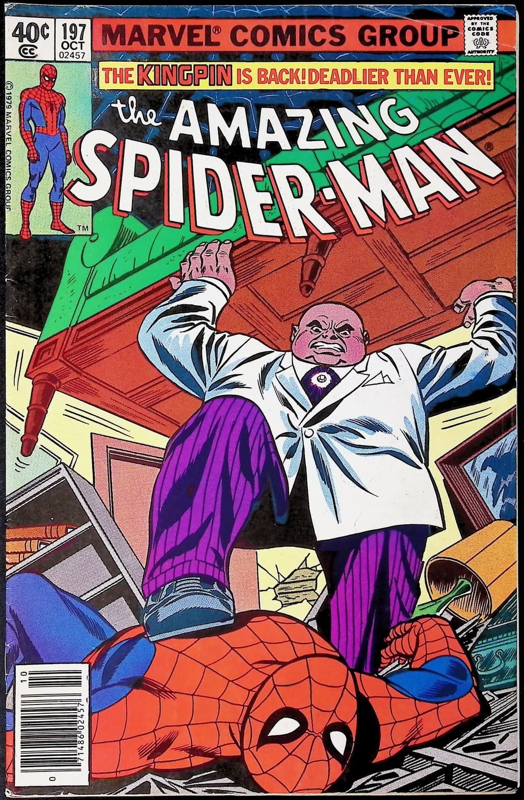Amazing Spider-Man #197 Newsstand Marvel comic book 1979 Kingpin