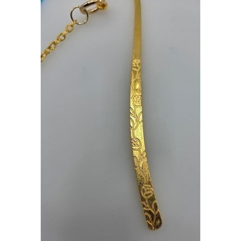 Handmade Bookmark Gold Rose Engraved Snake Lunar Moon Star Charm 6.5" - Thumbnail 4