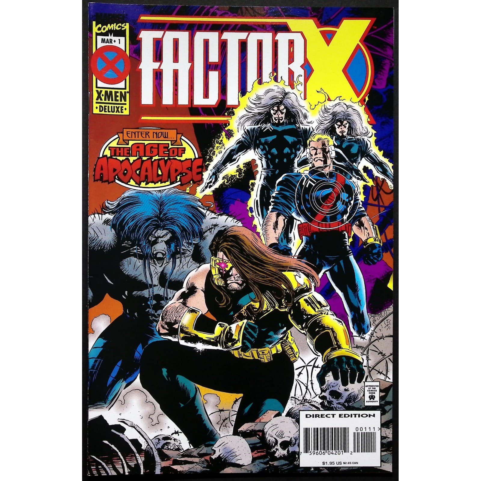 Factor X Age of Apocalypse Marvel Comics Lot X-Men Deluxe 1-4 1995 - Thumbnail 2