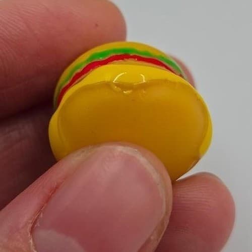 Burger Necklace Gold Toned Stainless Steel 24" Hamburger Pendant - Thumbnail 9