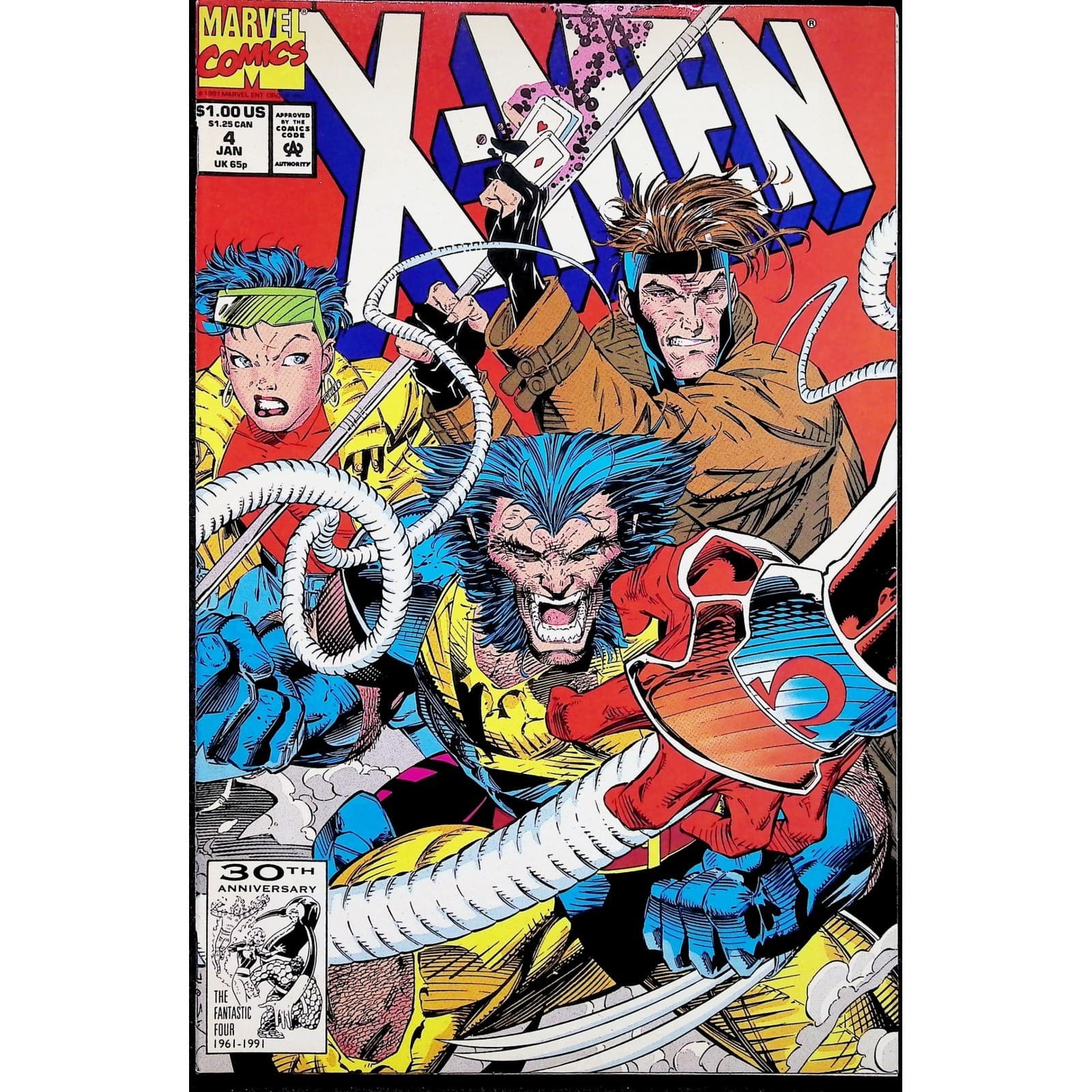 X-Men #2 #4 Marvel 1991 1992 Jim Lee 1st Omega Red Newsstand Magneto VF+ Lot - Thumbnail 3