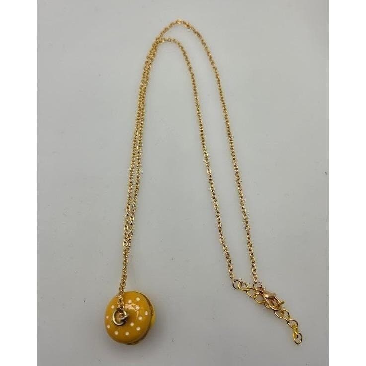 Burger Necklace Gold Toned Stainless Steel 24" Hamburger Pendant - Thumbnail 6