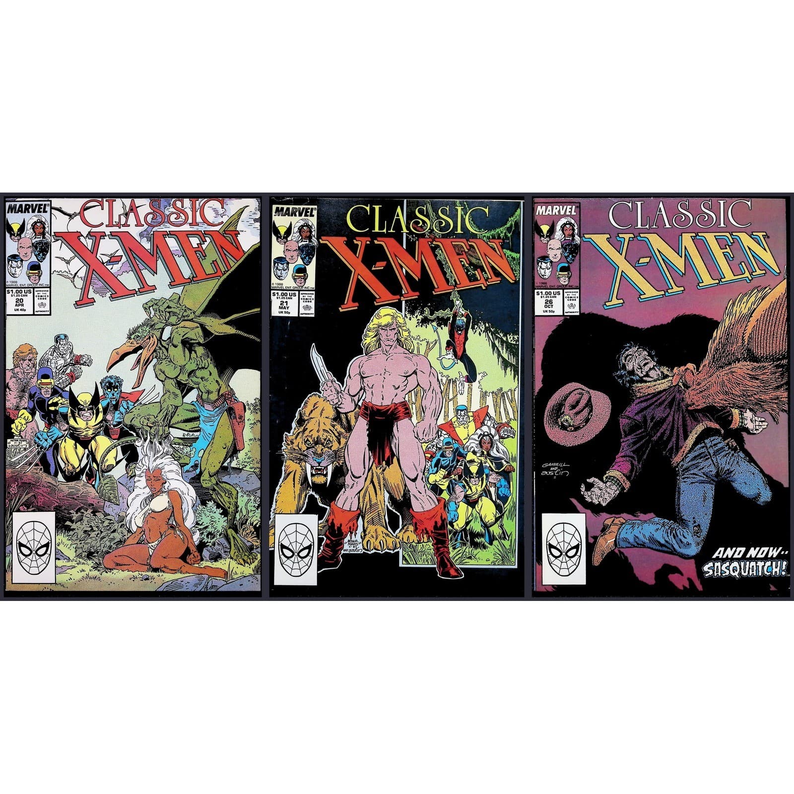 Marvel 3x Comic Lot Classic X-Men #20 21 26 Copper Age #Marvel