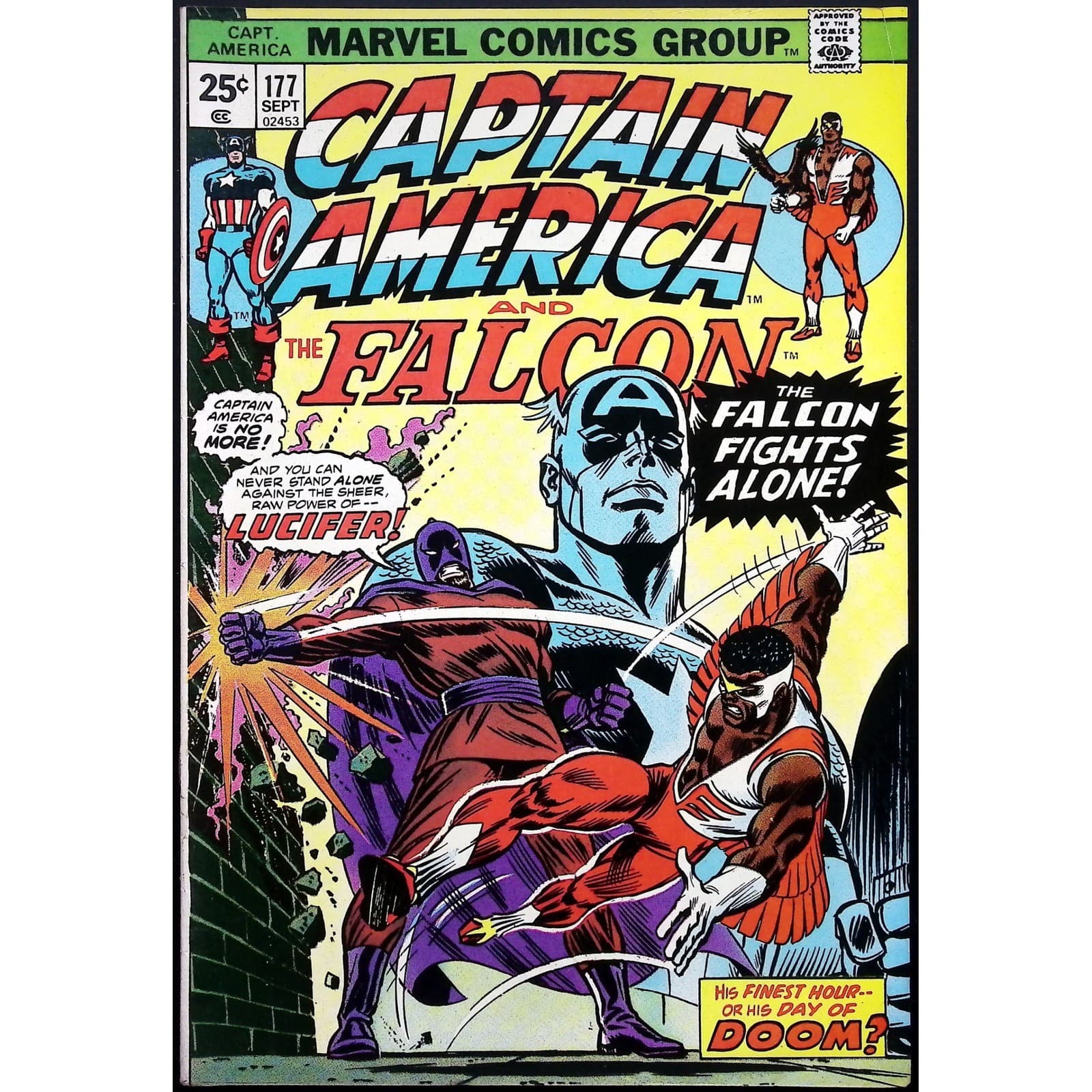Captain America #165 177 Marvel 1974 Yellow Claw Lucifer Appearance VF - Thumbnail 2