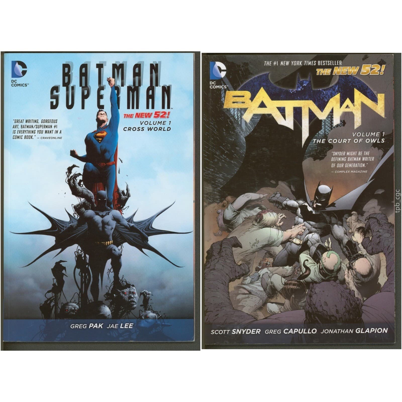 Batman Superman TPB Lot Vol 1 Court of Owls & Cross World DC New 52
