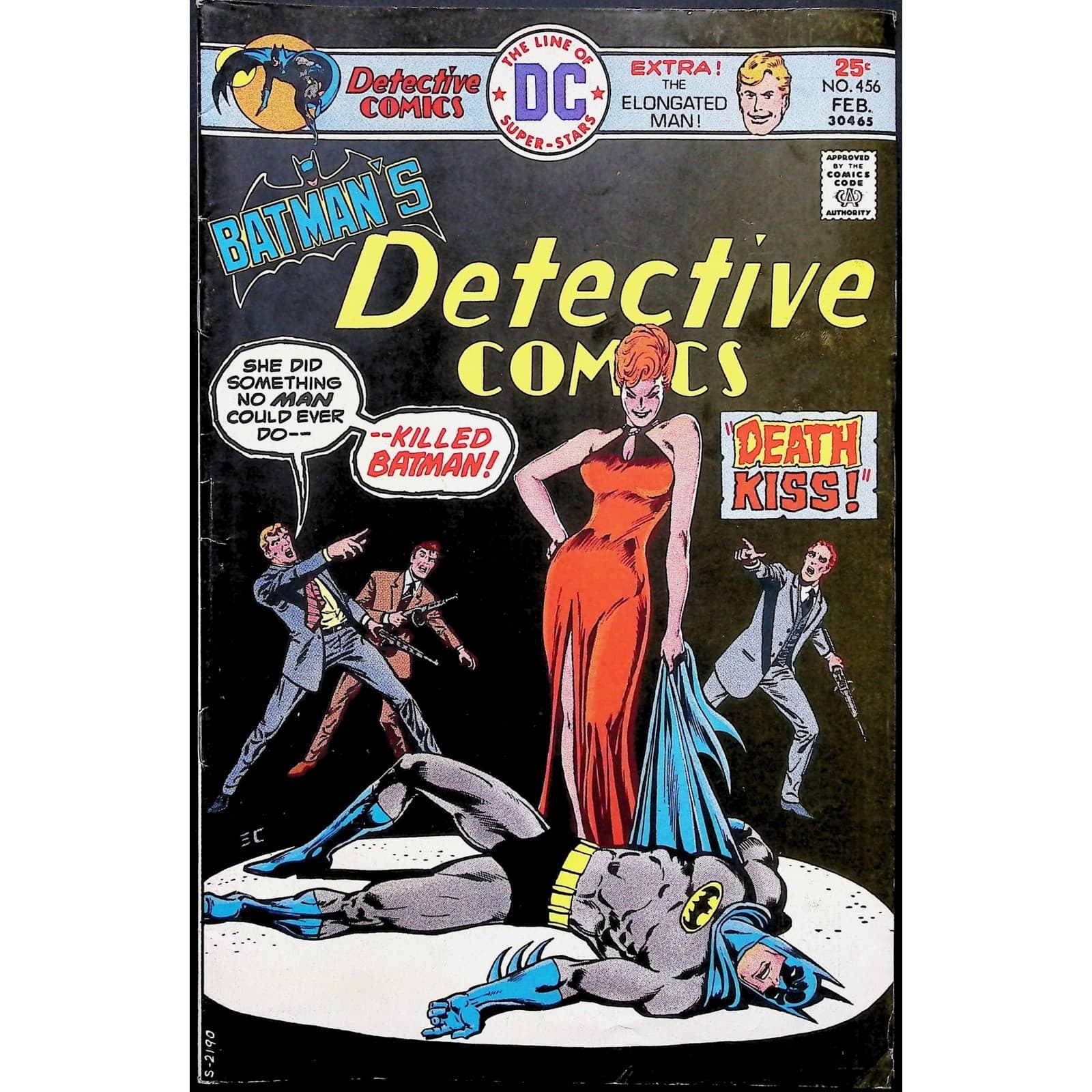 Batman #456 1976 Death Kiss Elongated Man Ernie Chan DC Comics VF
