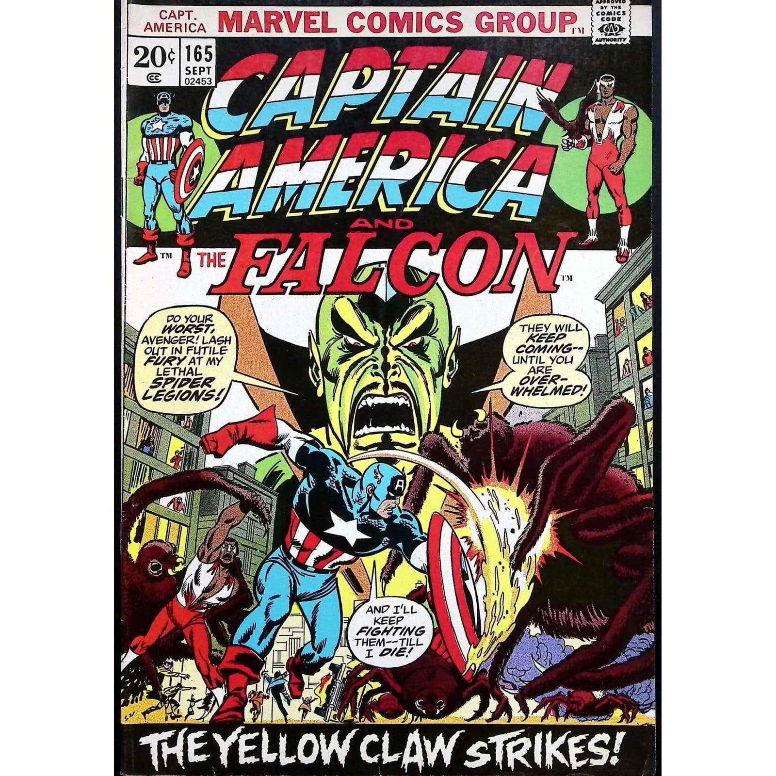 Captain America #165 177 Marvel 1974 Yellow Claw Lucifer Appearance VF - Thumbnail 4