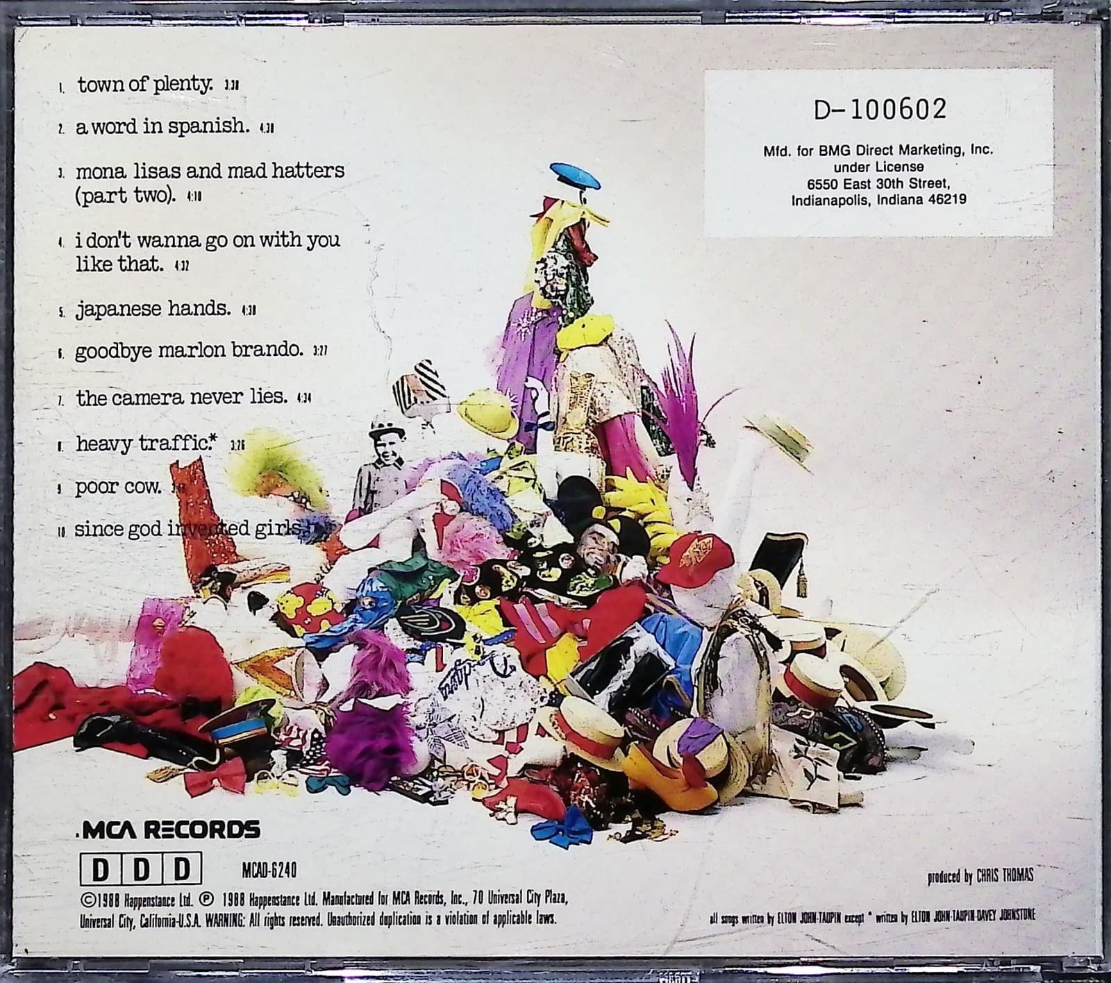 Vintage Elton John CD Reg Strikes Back Album 1988 MCA BMG Club Pop Rock Music - Thumbnail 2
