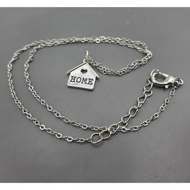 Handmade Necklace Silver Stainless Steel 21" Home House Pendant Heart - Thumbnail 2