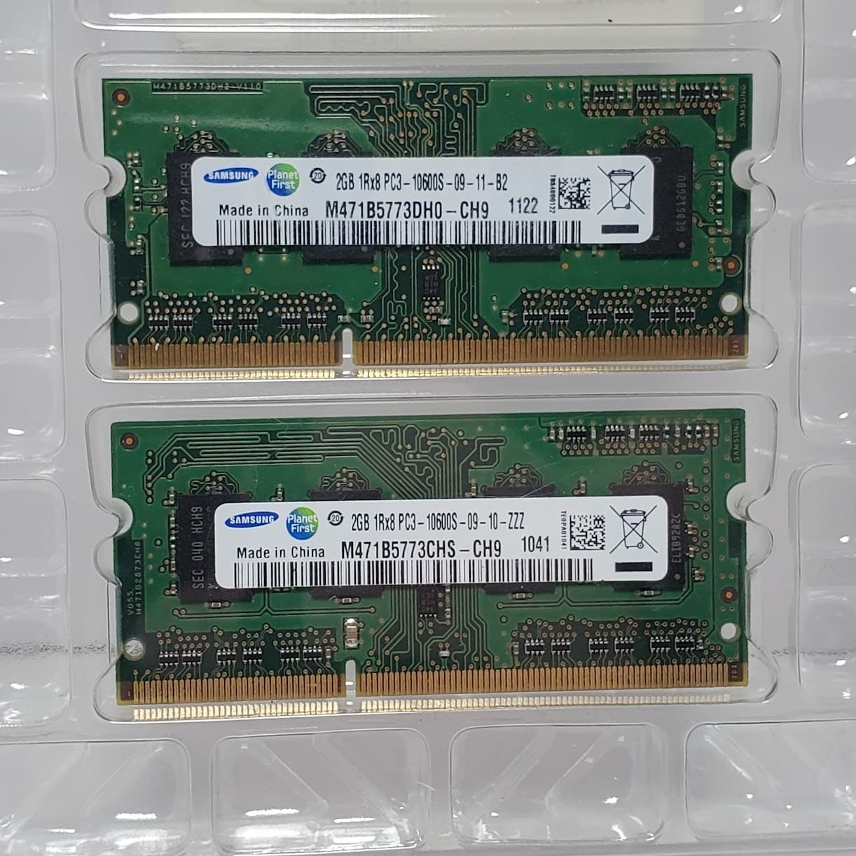 Samsung 4GB (2x2GB) DDR3 PC3-10600S Laptop RAM SO-DIMM Memory Lot M471B5773DH0