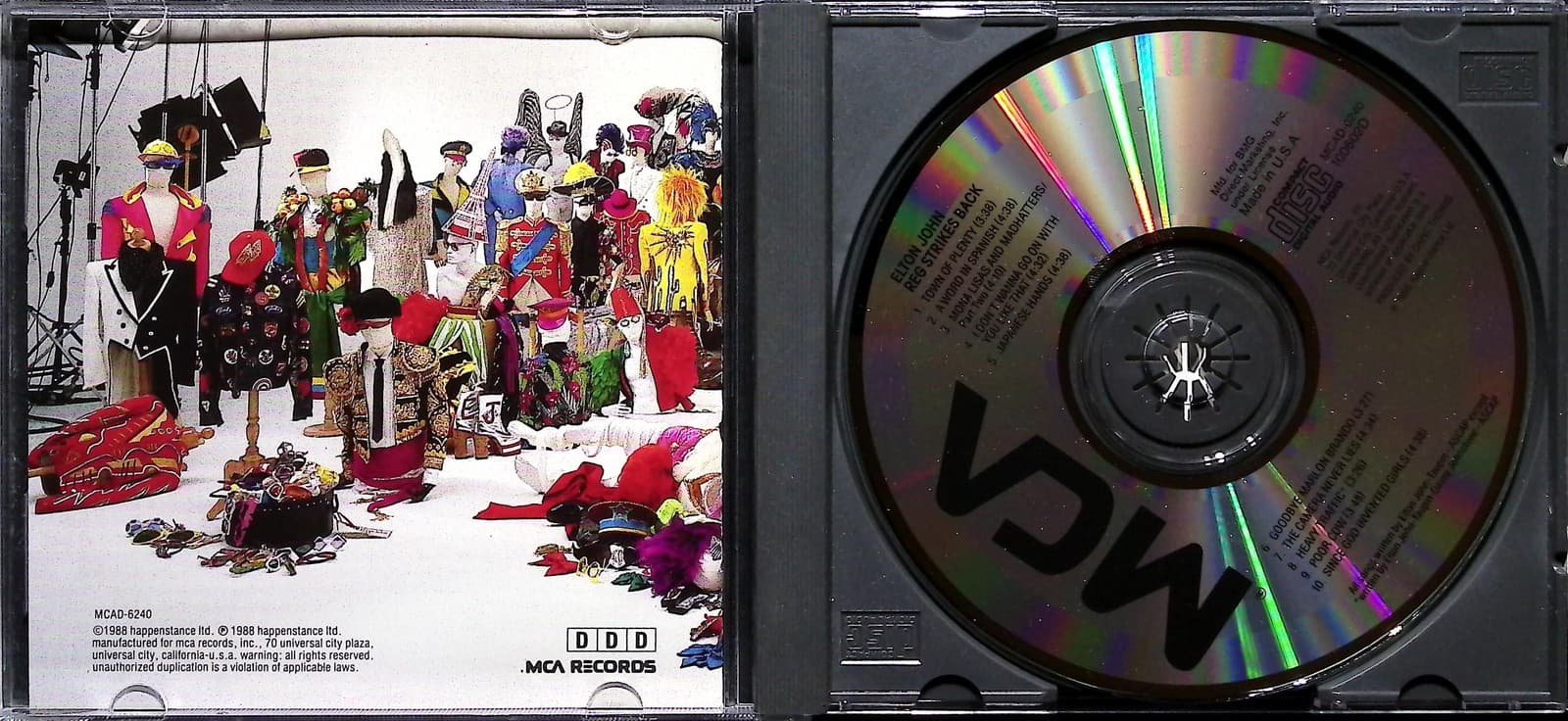 Vintage Elton John CD Reg Strikes Back Album 1988 MCA BMG Club Pop Rock Music - Thumbnail 3