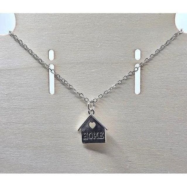Handmade Necklace Silver Stainless Steel 21" Home House Pendant Heart - Thumbnail 3