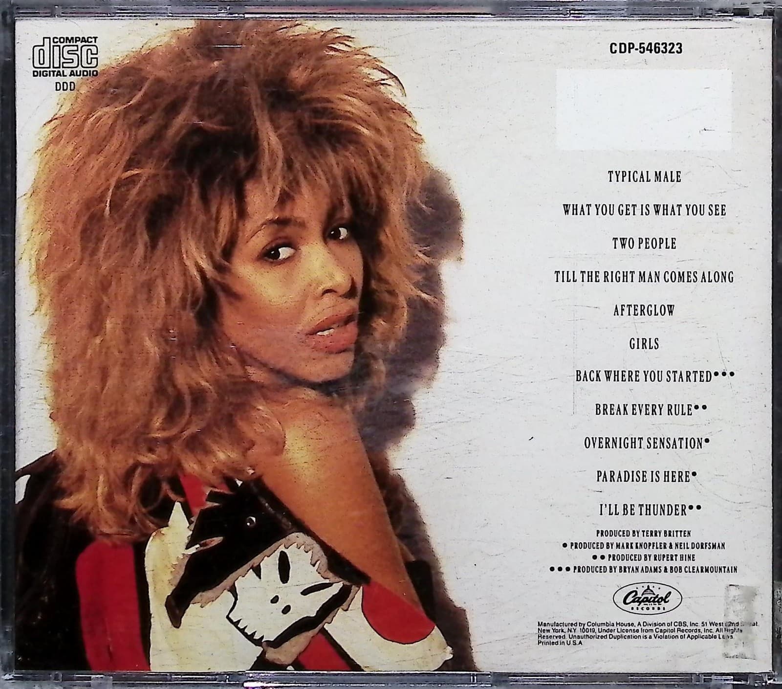 Tina Turner CD Break Every Rule Album Pop Rock Capitol Records 1986 USA DDD - Thumbnail 2
