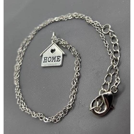 Handmade Necklace Silver Stainless Steel 21" Home House Pendant Heart - Thumbnail 4