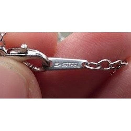 Handmade Necklace Silver Stainless Steel Hockey Sticks Puck Pendant 20" - Thumbnail 7