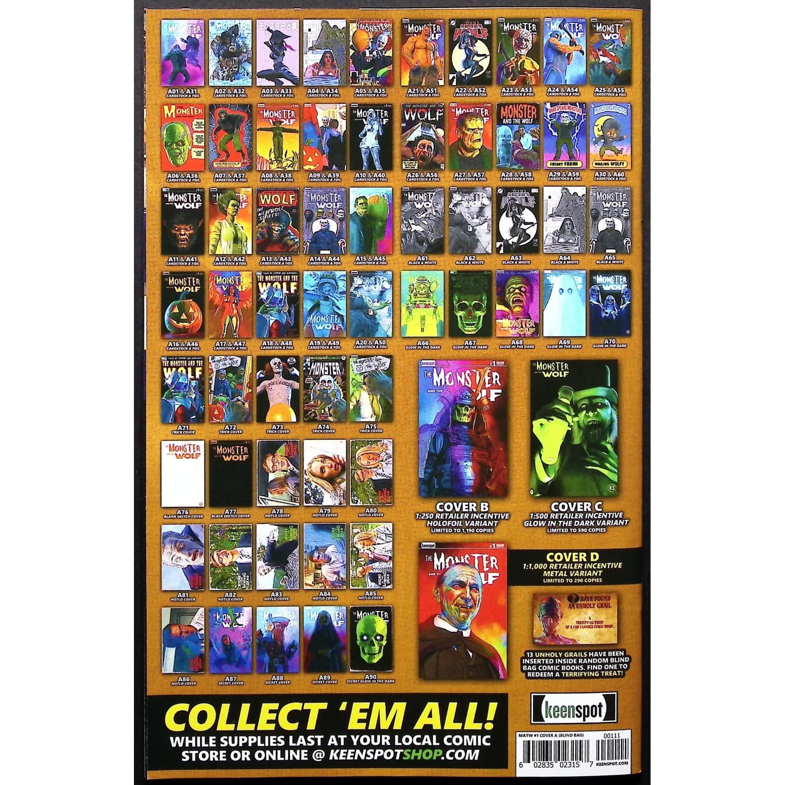 The Monster And The 1 Comic Book KeenSpot Variant Cover A4 Nightmare on Elm St - Thumbnail 2