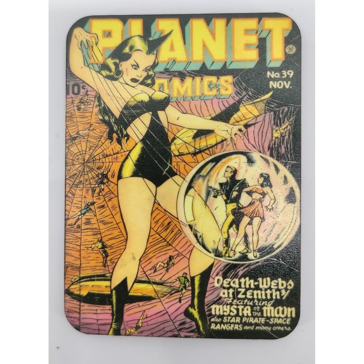 Handmade Magnet Set 4x Sci-Fi Comic Pinup Girl # Strange Worlds Planet Comics - Thumbnail 5