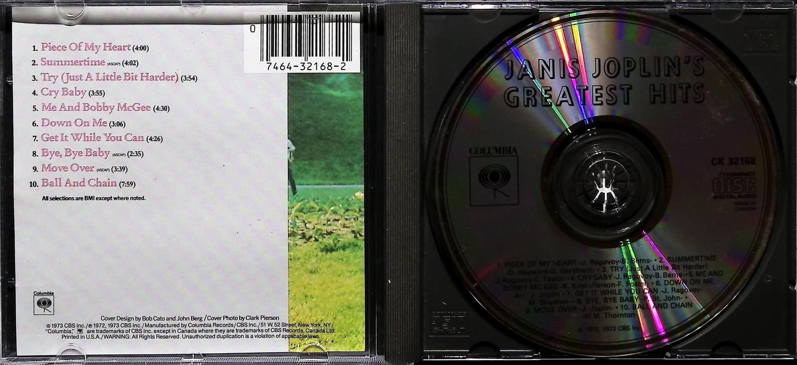 Janis Joplin CD Greatest Hits Psychedelic Rock Columbia CK32168 1973 Made in USA - Thumbnail 3