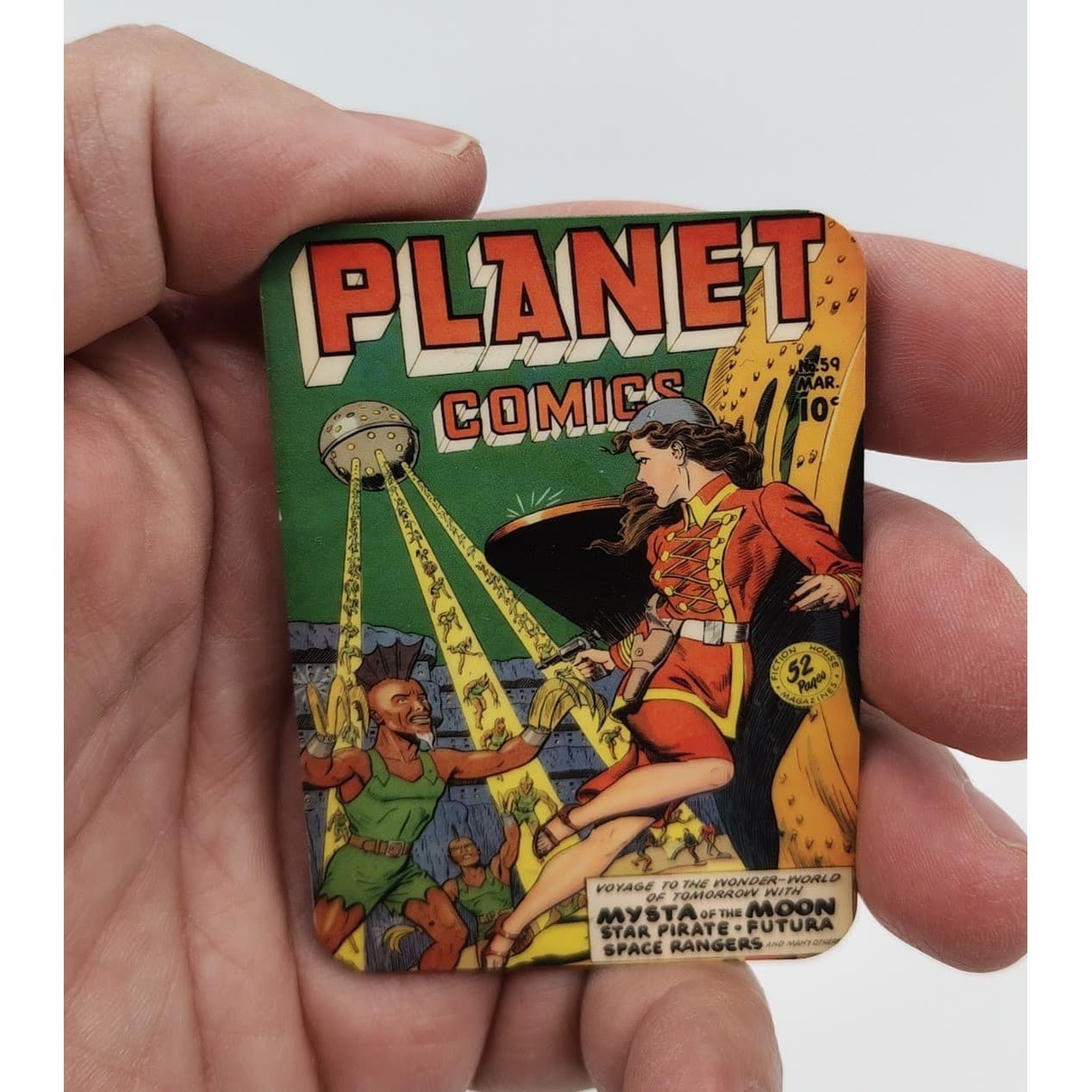 Handmade Magnet Set 4x Sci-Fi Comic Pinup Girl # Strange Worlds Planet Comics - Thumbnail 10