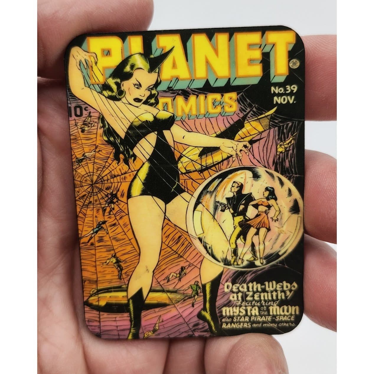 Handmade Magnet Set 4x Sci-Fi Comic Pinup Girl # Strange Worlds Planet Comics - Thumbnail 9