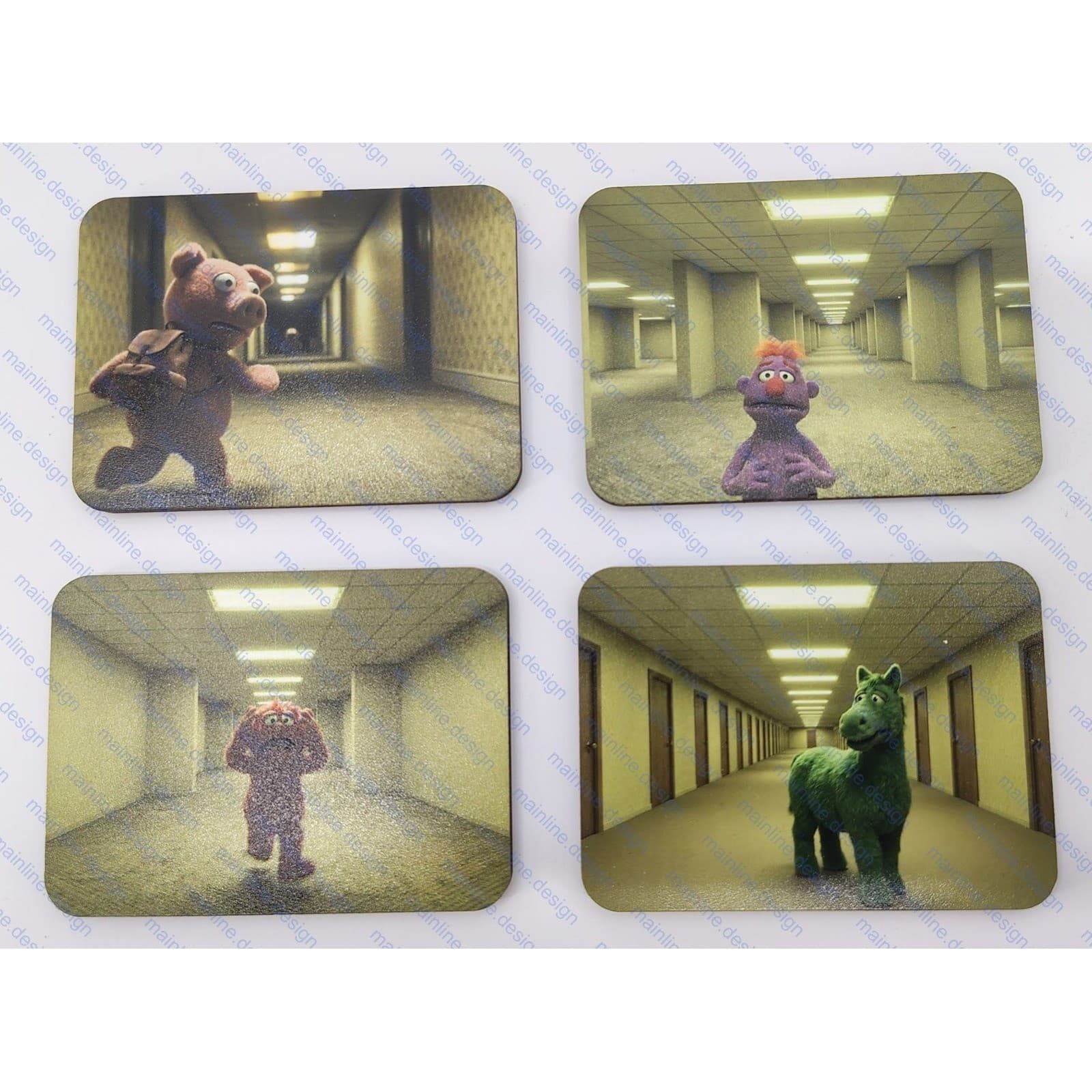 Handmade Magnet Set Satire Muppets in the Backrooms Liminal Space # Weirdcore - Thumbnail 6