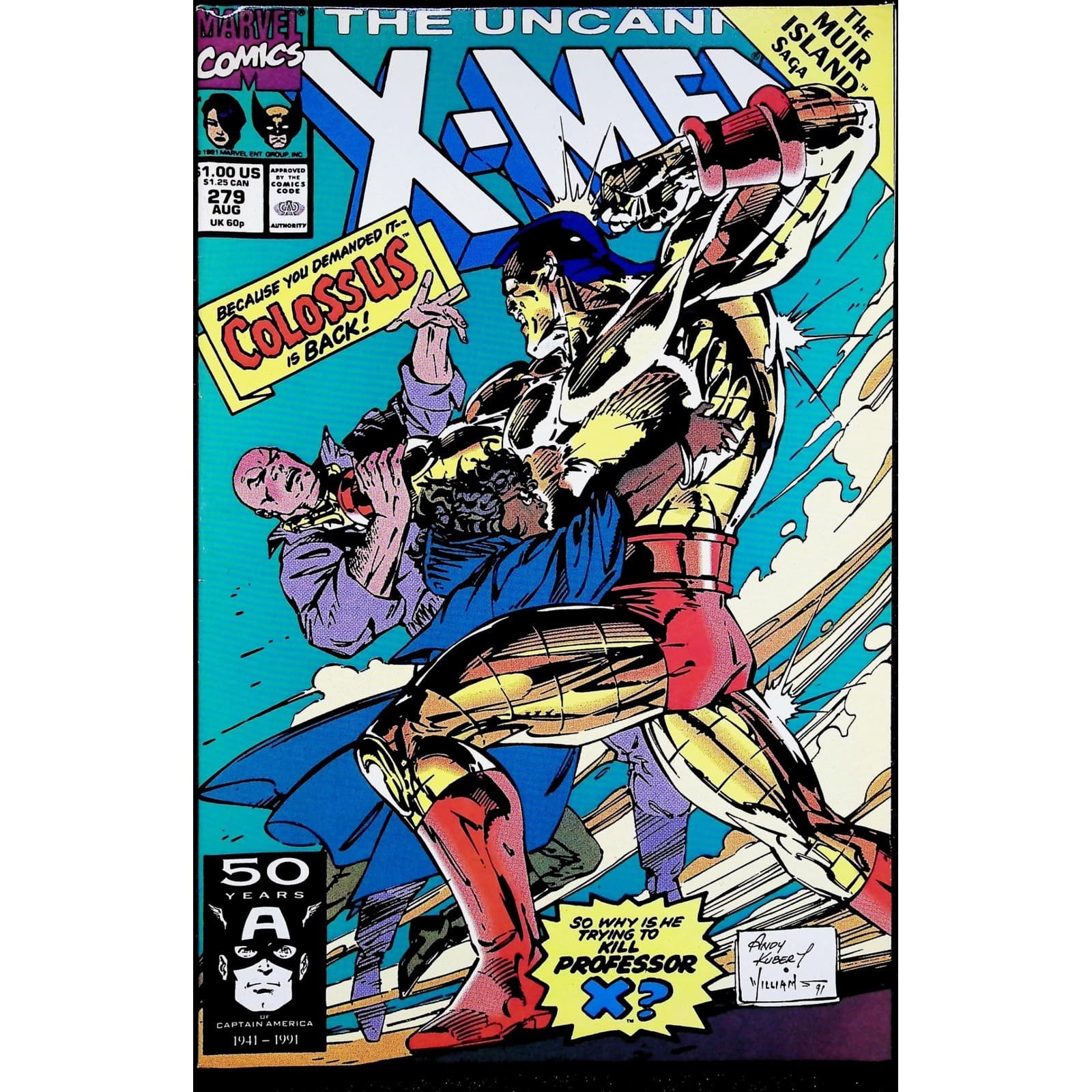 Uncanny X-Men #277-280 Marvel 1991 Muir Island Saga Shadow King Colossus VF+ Lot - Thumbnail 4