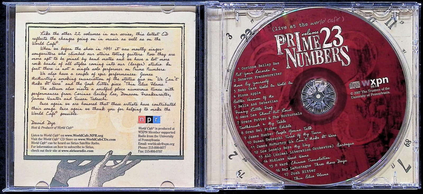 Various Artists CD Prime Numbers Vol 23 Live At World Cafe 2007 Album Rock Beige - Thumbnail 3