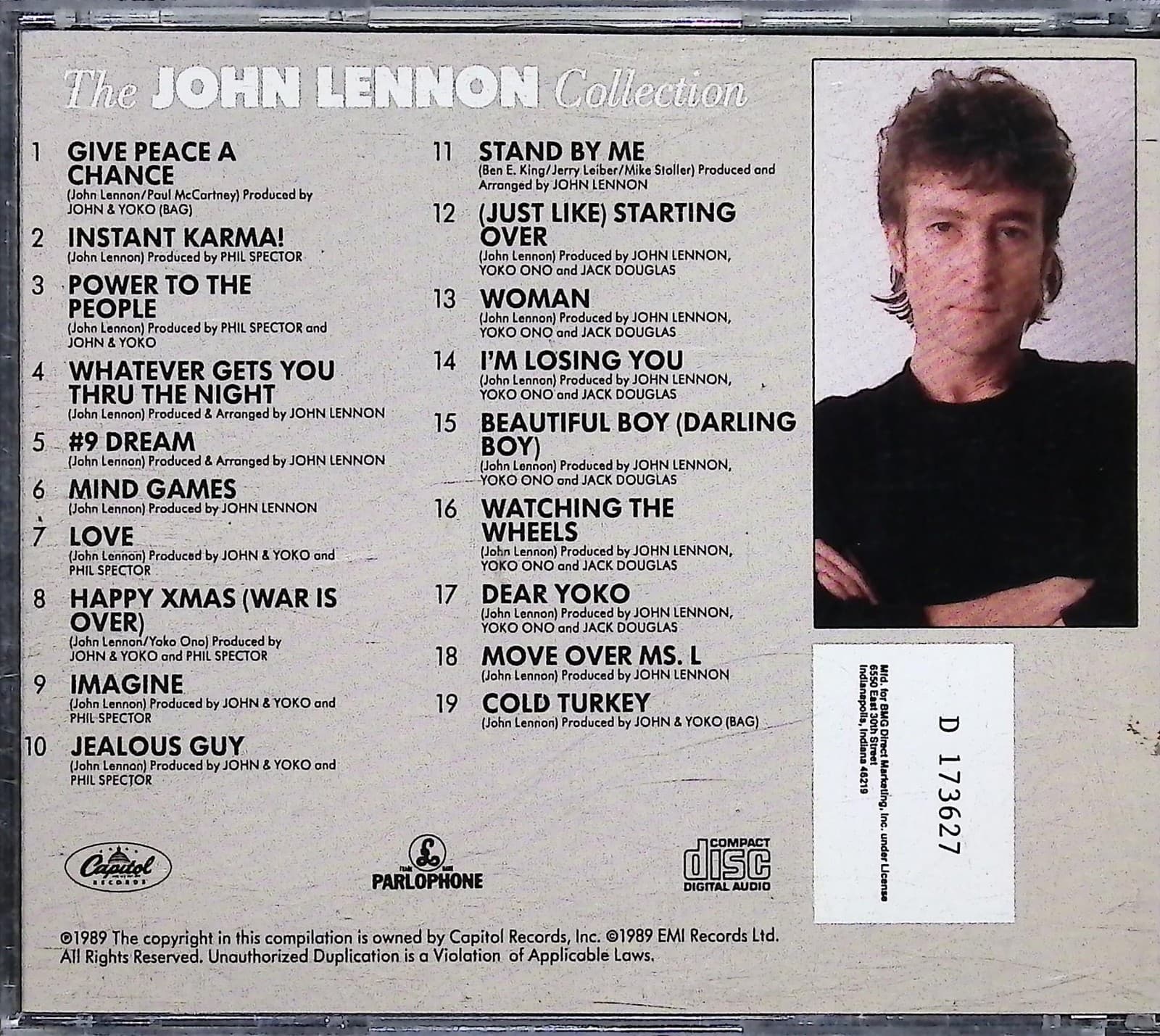 Vintage John Lennon CD The John Lennon Collection 1989 Capitol Rock Pop Hits - Thumbnail 2