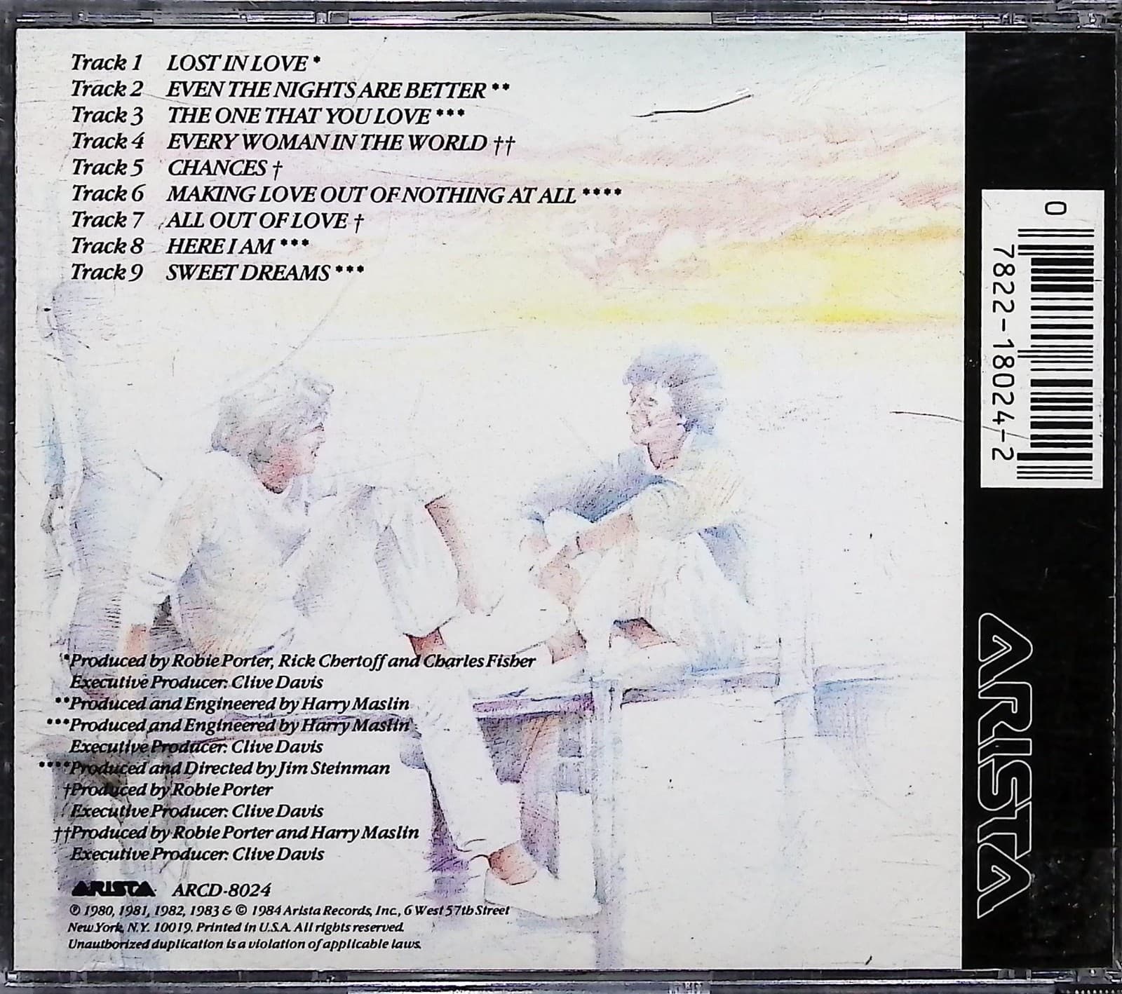 Air Supply CD Greatest Hits Soft Rock Pop Arista Compilation 1983 80s Music - Thumbnail 2