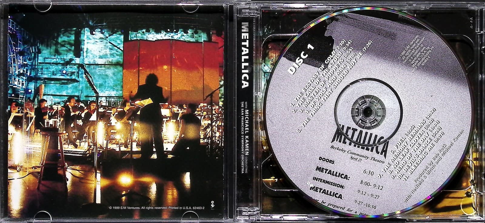 Vintage Metallica S&M Live 2 CD Album Michael Kamen SF Symphony 1999 Elektra - Thumbnail 3