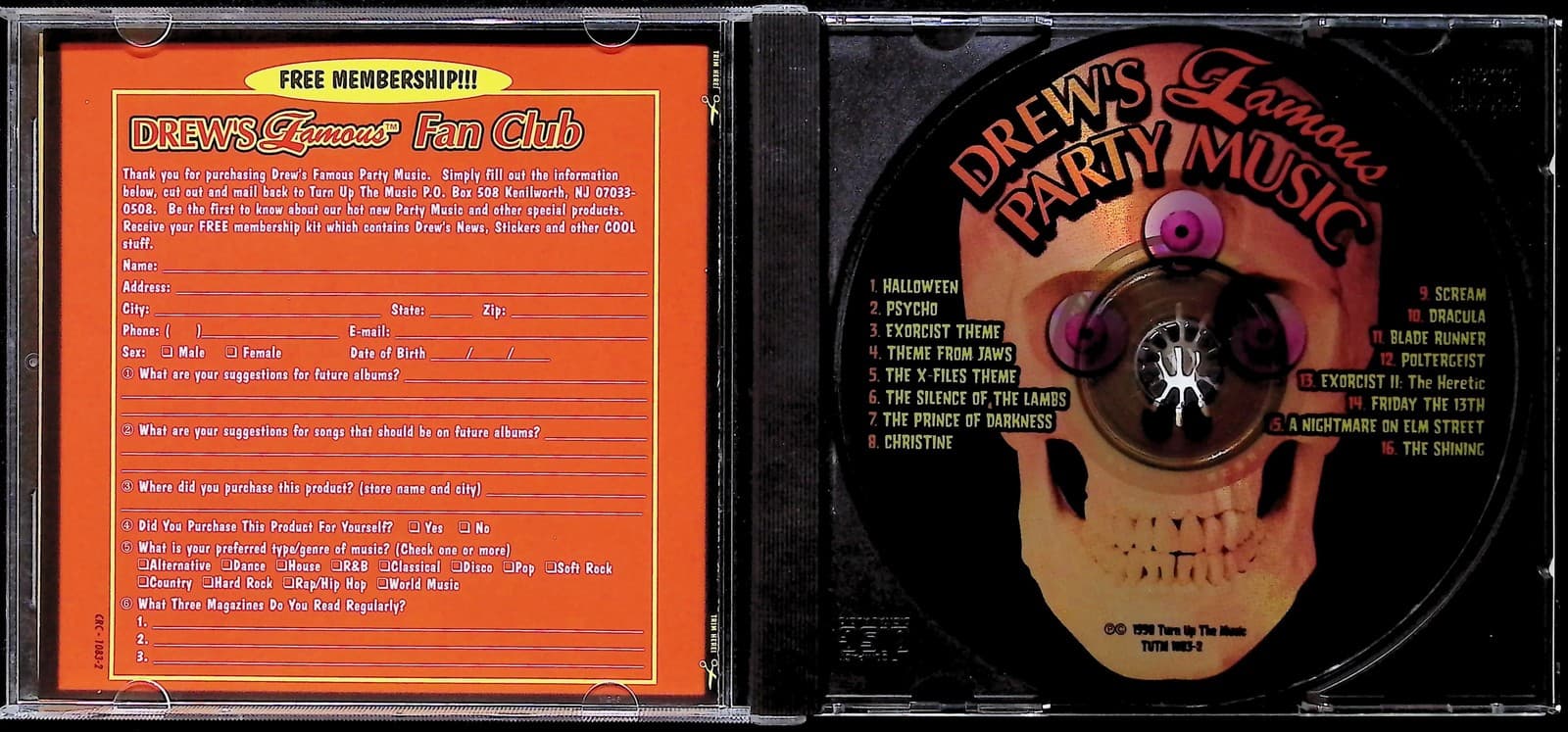 Vintage 1999 Drew's Famous CD Halloween Horror Movie Themes Soundtrack Orange - Thumbnail 3