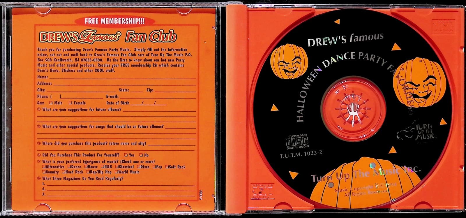 Vintage 1998 Drews Famous CD Halloween Party Music Album Holiday Pop Compilation - Thumbnail 3