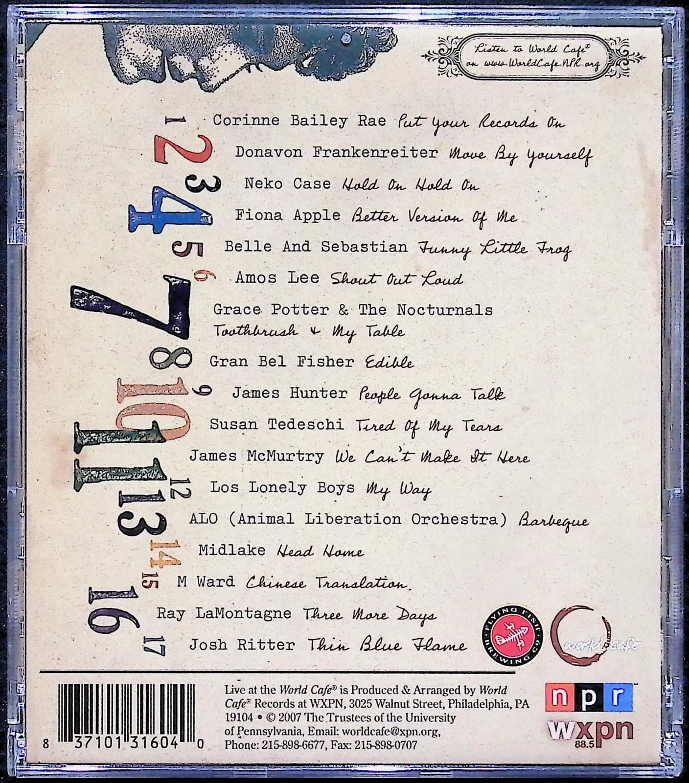 Various Artists CD Prime Numbers Vol 23 Live At World Cafe 2007 Album Rock Beige - Thumbnail 4