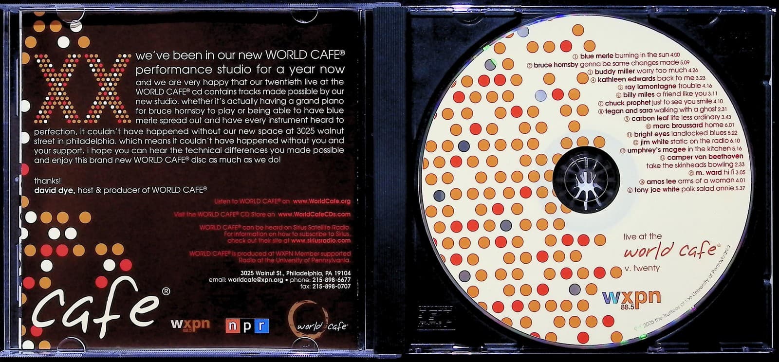 Vintage 2005 Various Artists CD XX Live At The World Cafe V Twenty Rock Brown - Thumbnail 3