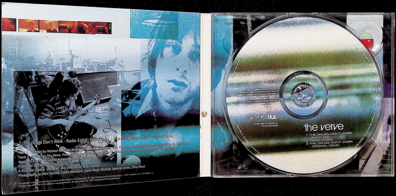 Vintage 1997 The Verve CD The Drugs Don't Work Britpop Rock Single Din Blue - Thumbnail 3