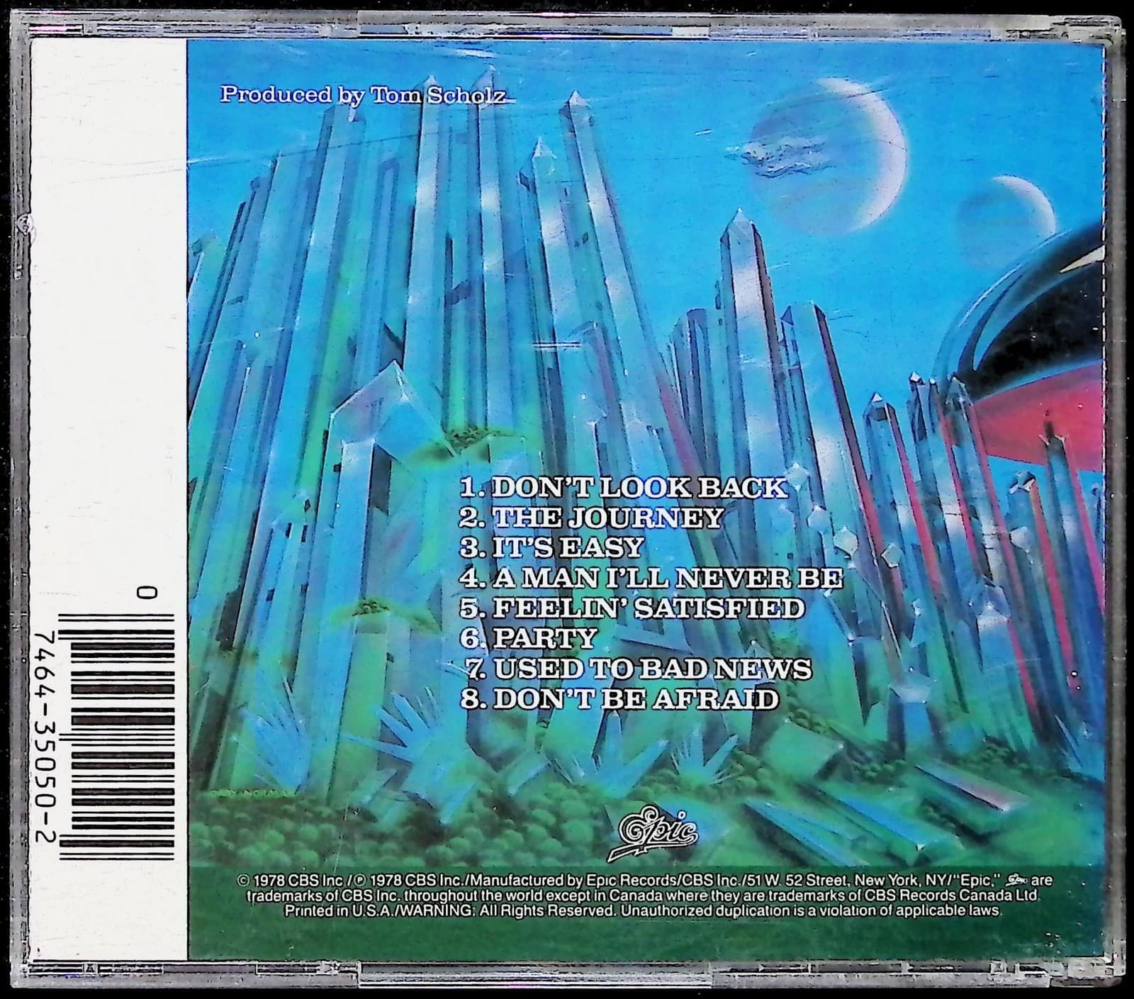 Vintage Boston CD Don't Look Back Album Classic Rock Hard Rock Epic Multicolor - Thumbnail 4