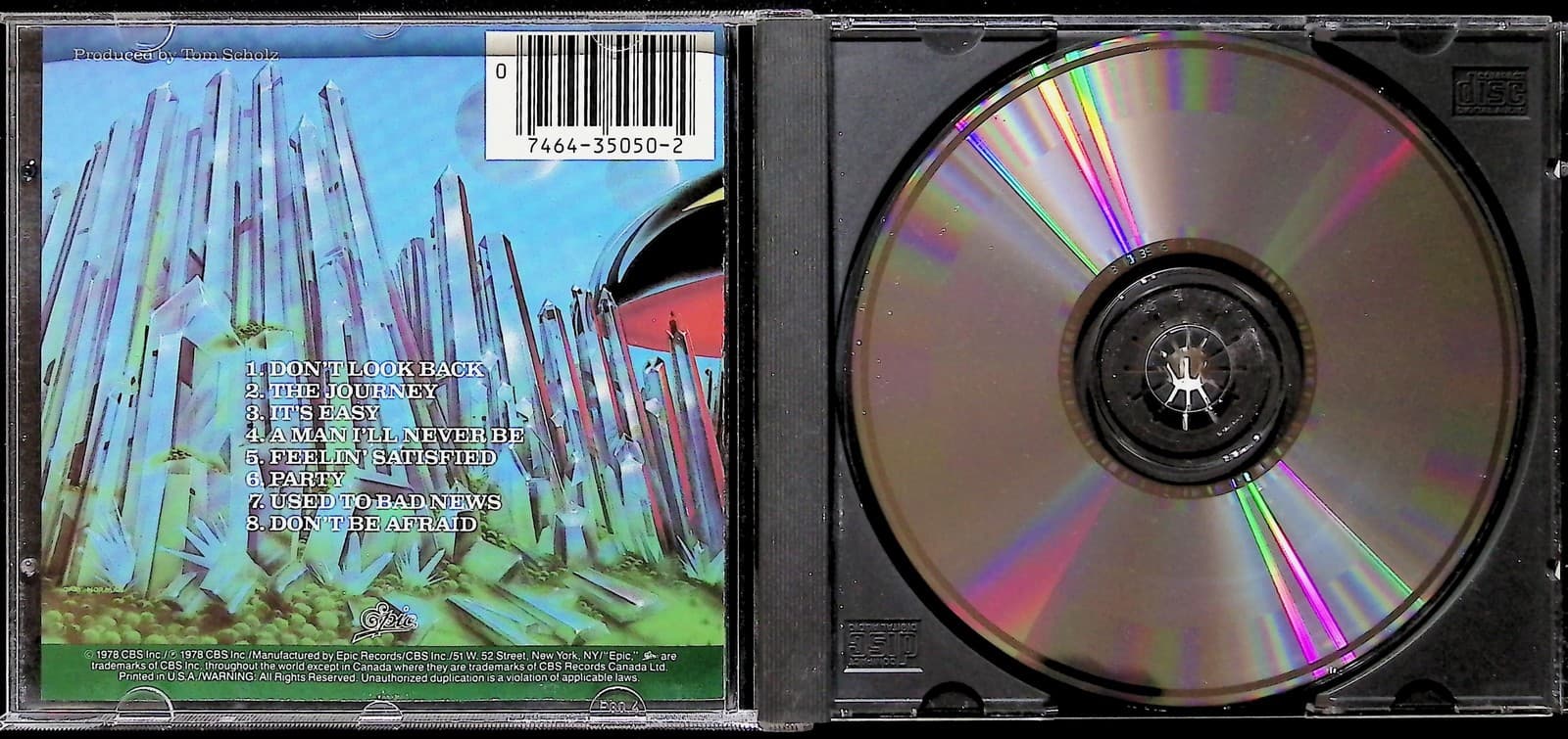 Vintage Boston CD Don't Look Back Album Classic Rock Hard Rock Epic Multicolor - Thumbnail 2