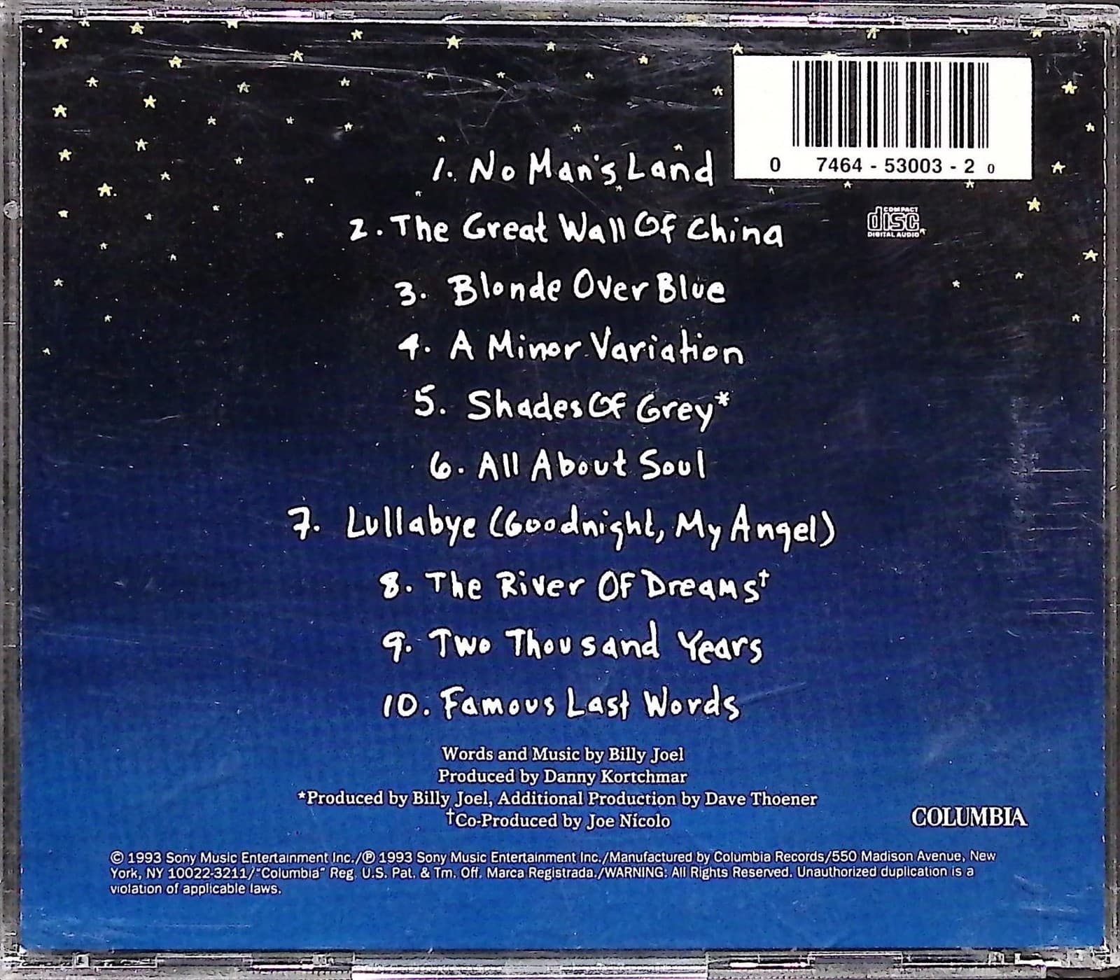 Vintage Billy Joel CD River Of Dreams 1993 Album Pop Rock Columbia CK 53003 - Thumbnail 2