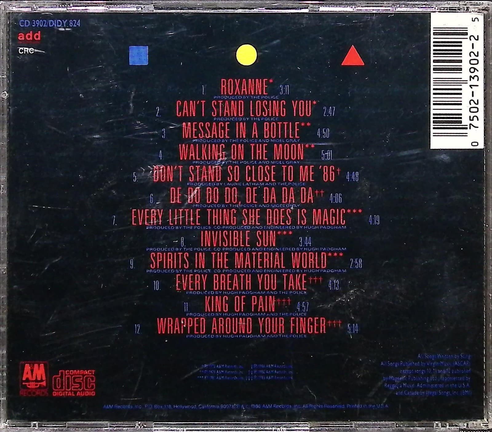 Vintage The Police CD Every Breath You Take The Singles 1986 A&M Compilation - Thumbnail 2