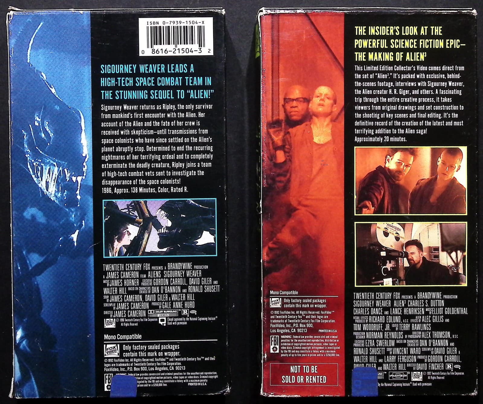 Vintage Aliens VHS + The Making of Alien 3 VHS Lot NTSC Documentary 1986 1992 - Thumbnail 2