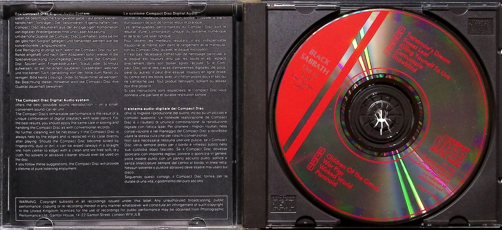 Black Sabbath CD Live at Last Album Heavy Metal Hard Rock Intercord 1980 Classic - Thumbnail 3